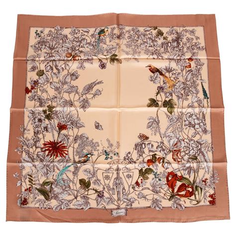 gucci bird silk scarf|gucci scarf unisex.